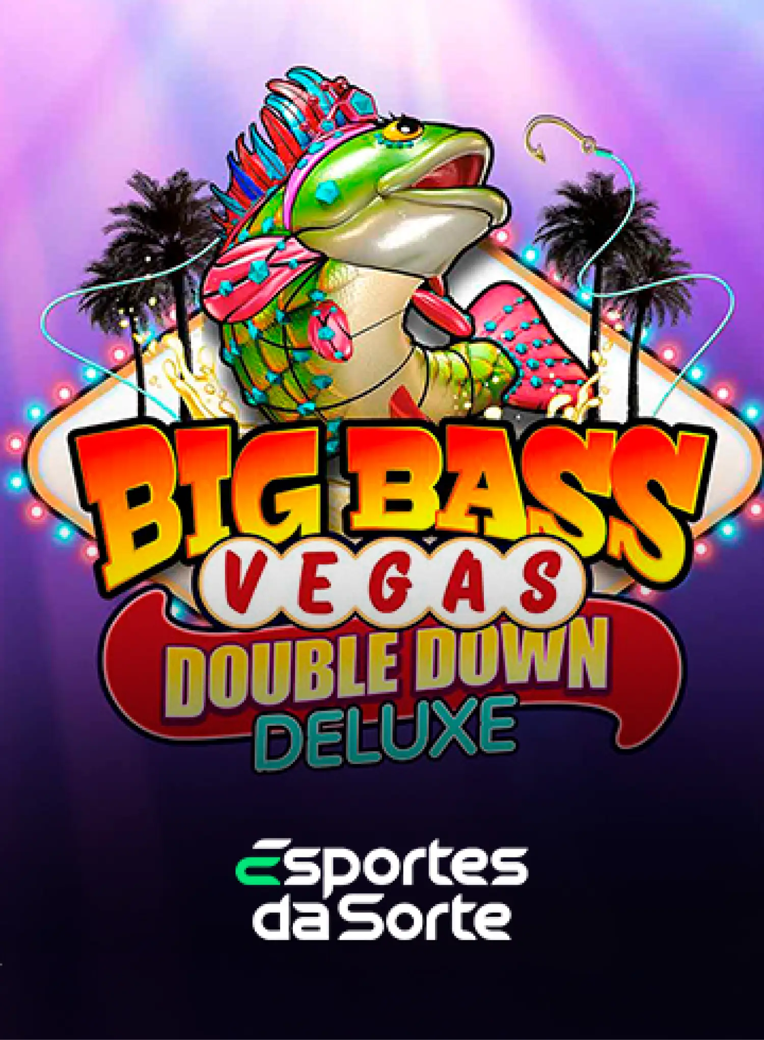 Tela do jogo Big Bass Vegas Double Down Deluxe com bônus ativado no Esportes da Sorte
